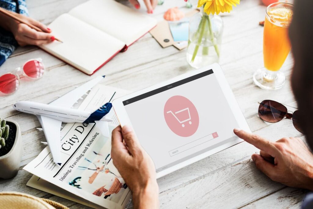 Image of a potential customer searching through online stores